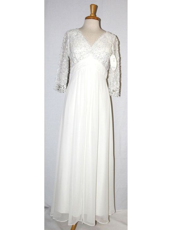 Cindy Dresses & Skirts - Cindy #1398 Chiffon & Lace Long Formal or Wedding Gown-Size M-IVORY-NWT
